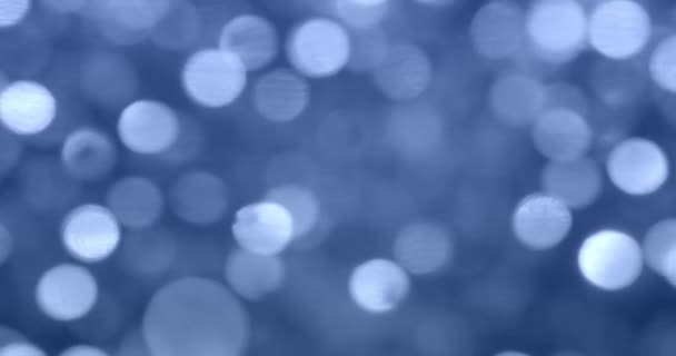 Lumières Bleues Scintillantes Arrière Plan Bokeh Flou — Video