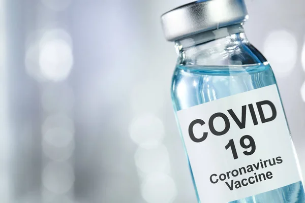 Conceptul Vindecare Sănătății Flacon Vaccin Pentru Coronavirus Virusul Covid — Fotografie, imagine de stoc