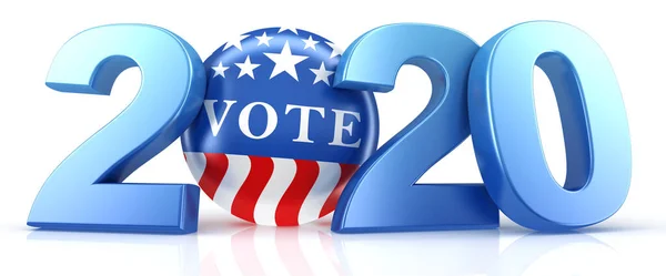 Vote 2020 Red White Blue Voting Pin 2020 Vote Text — Stock Photo, Image