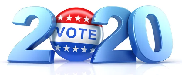 Vote 2020 Red White Blue Voting Pin 2020 Vote Text — Stock Photo, Image