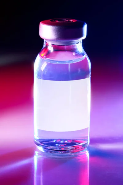 Flacon Vaccin Médicament Avec Étiquette Blanche Vierge — Photo