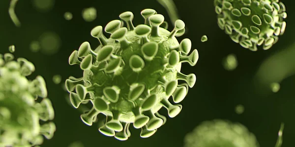 Эндемичная Микроскопическая Иллюстрация Вирусных Заболеваний Рендеринг — стоковое фото