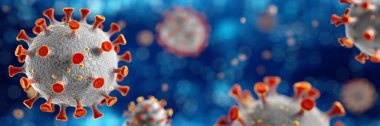 Roman Coronavirus, 2019-nCoV veya SARS-CoV-2, küresel grip salgınının nedeni. Mikroskobik virüs konseptini kapat. 3d oluşturma.