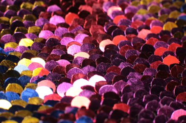 Parlak pullar ve ışıltıların ışıltılı tatil makro arka planı