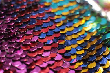 Parlak doku arka plan yanardöner çok renkli pullar makro fotoğraf