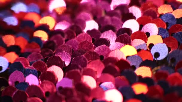 Shiny Texture Background Iridescent Multicolor Sequins — Stock Video