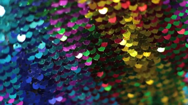 Lucido Sfondo Texture Iridescente Paillettes Multicolore — Video Stock