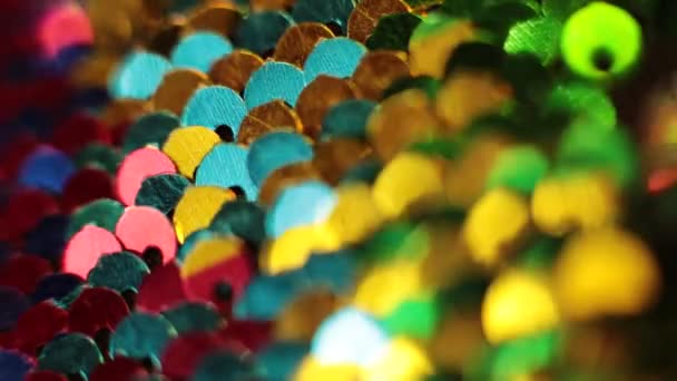 Shiny Texture Background Iridescent Multicolor Sequins — Stock Video