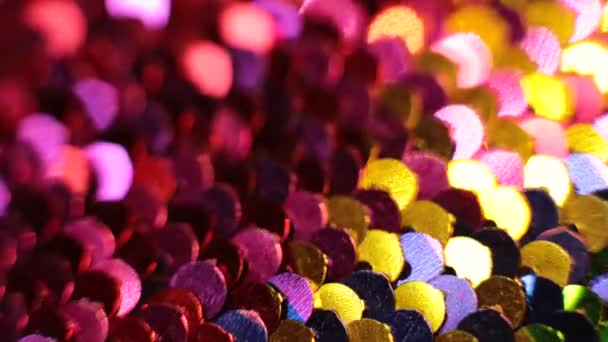 Lucido Sfondo Texture Iridescente Paillettes Multicolore — Video Stock
