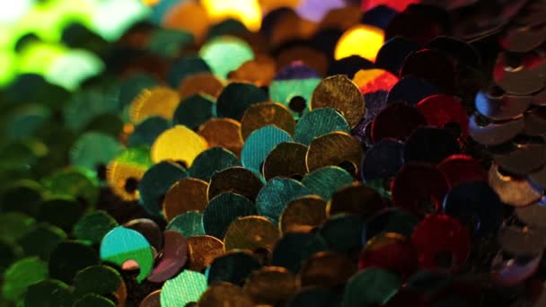 Shiny Texture Background Iridescent Multicolor Sequins — Stock Video