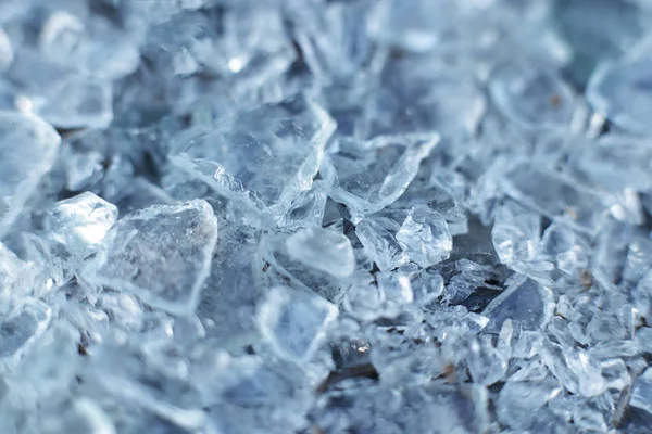 Невеликі Гострі Скляні Фрагменти Макро Фото Шматочків Льоду — стокове фото