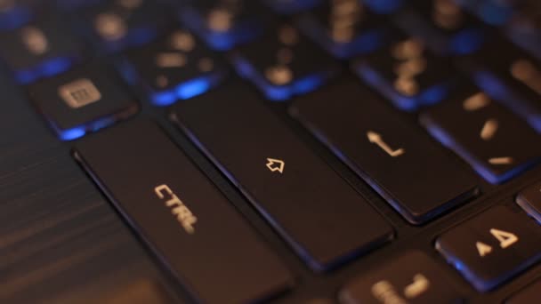 Mehrfarbig Flackernde Tastatur Makrotasten — Stockvideo