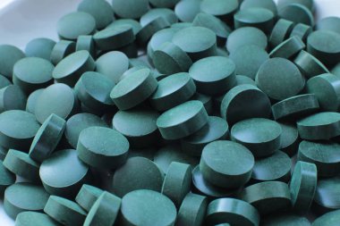 makro arka plan hapları, tıbbi biyolojik takviyeler ve vitaminler.