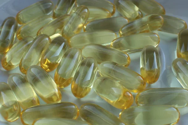 Makroháttér Tabletták Orvosi Bio Kiegészítők Vitaminok — Stock Fotó