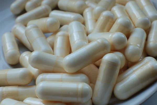 Macro Background Pills Medical Bio Supplements Vitamins — Stock Photo, Image