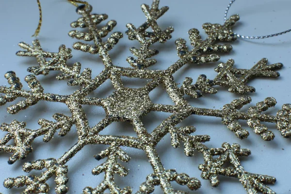 Macro View Christmas Tree Toy Snowflake — Stock Photo, Image