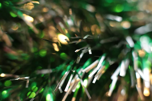 Dekoratív Karácsonyfa Játék Makró Fénylő Háttér — Stock Fotó