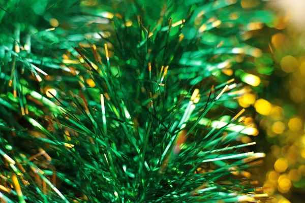 Διακοσμητικό Χριστουγεννιάτικο Δέντρο Μακροεντολή Φωτογραφία Λαμπερό Φόντο — Φωτογραφία Αρχείου