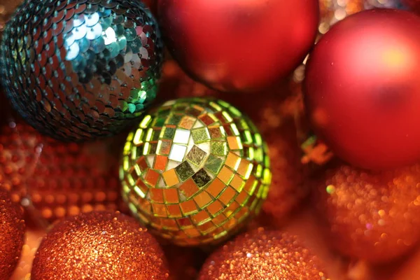 Decorative Christmas Tree Toy Macro Photo Shining Background — Stock Photo, Image