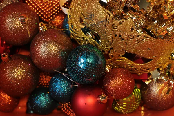 Decorative Christmas Tree Toy Macro Photo Shining Background — Stock Photo, Image