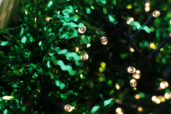 Karácsonyi Fényes Háttér Egy Pislákoló Koszorú Szilveszteri Fényes Dekoráció Részletek — Stock Fotó