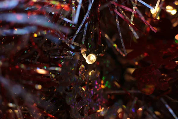 Fondo Brillante Navidad Con Una Guirnalda Parpadeante Detalles Decoración Brillante —  Fotos de Stock