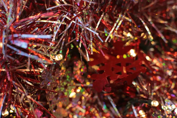 圣诞灿烂的背景 闪烁不定的花环 新年灿烂的装饰细节 — 图库照片