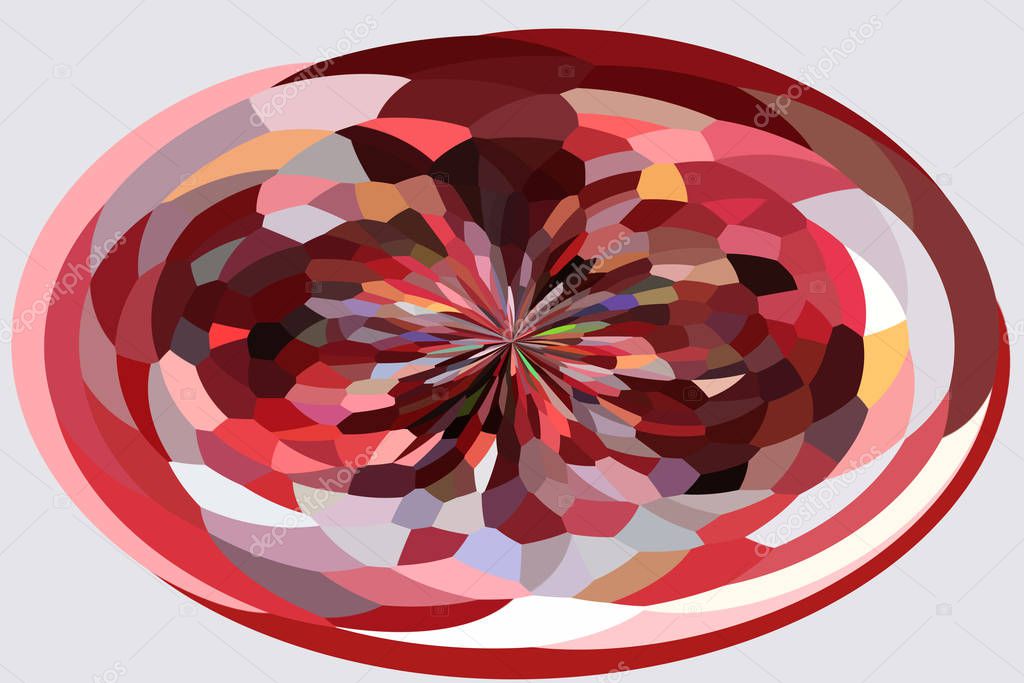 Saturated burgundy background, bright interesting design abstract illustration