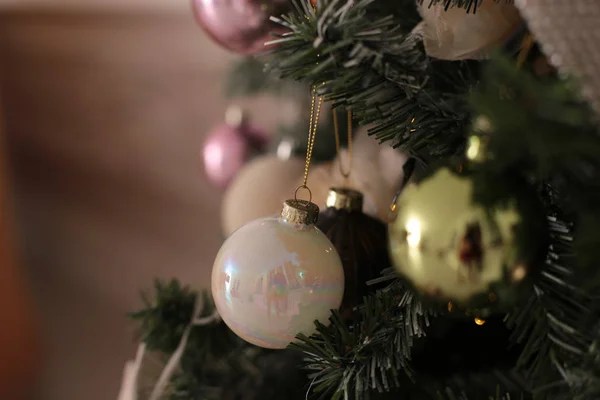 Noël Fond Brillant Avec Une Guirlande Scintillante Décor Lumineux Nouvel — Photo