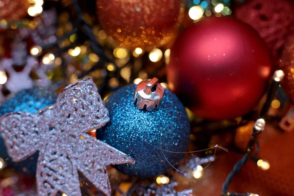 Weihnachten Glänzenden Hintergrund Mit Einem Flackernden Kranz Silvester Hell Dekor — Stockfoto