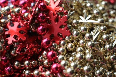 Dekoratif Noel ağacı oyuncağı makro fotoğraf parlıyor