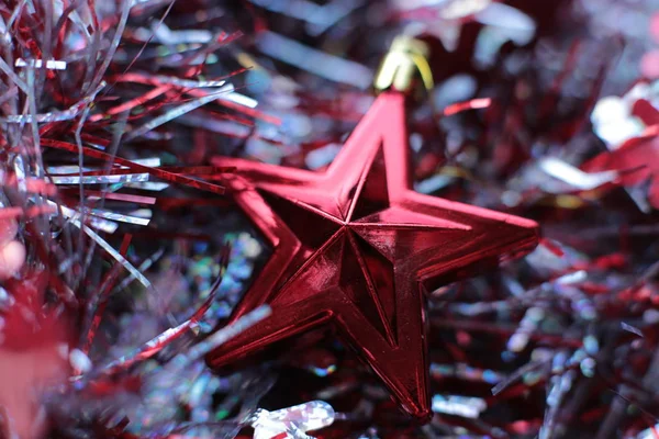 Fondo Brillante Navidad Con Una Guirnalda Parpadeante Detalles Decoración Brillante — Foto de Stock