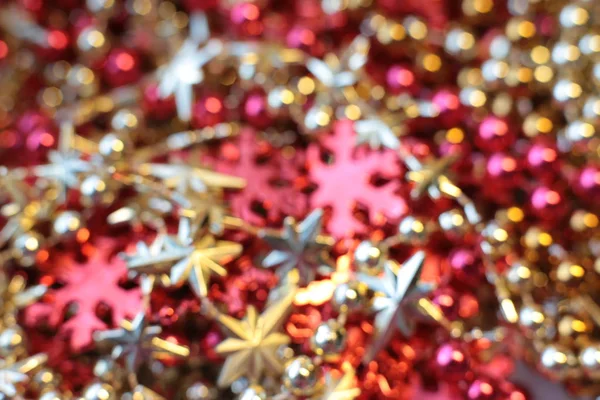 Ano Novo Brilhante Piscando Contas Natal Vibrante Decoração Detalhes Macro — Fotografia de Stock