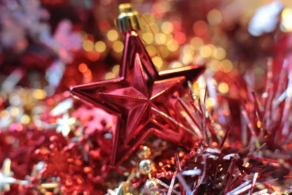 Szilveszter Fényes Csillogó Gyöngyök Karácsony Élénk Dekoráció Részletek Makró Fotó — Stock Fotó