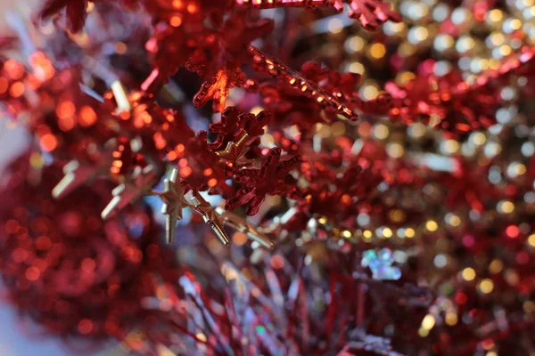 Stralende Kerst Glanzend Speelgoed Heldere Kralen Versieren Het Nieuwe Jaar — Stockfoto