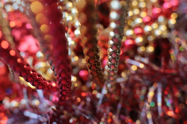 Shining Christmas Shiny Toy Bright Beads Decorate New Year Spruce — Stockfoto