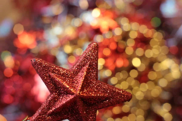 Shining Christmas Shiny Toy Bright Beads Decorate New Year Spruce — Stock Photo, Image