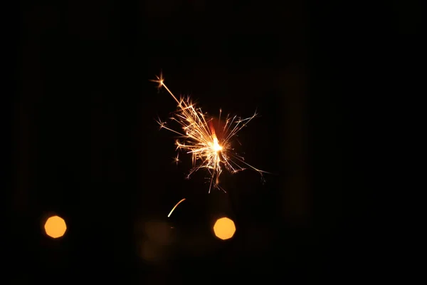 Fagulha Ano Novo Macro Sparkler — Fotografia de Stock