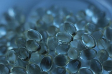  makro arka plan pürüzsüz haplar, tıbbi biyolojik takviyeler ve sağlıklı vitaminler.