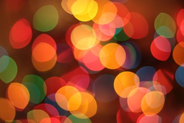 Çok renkli Garland Bokeh Noel arkaplanı