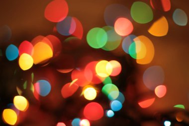 Çok renkli Garland Bokeh Noel arkaplanı