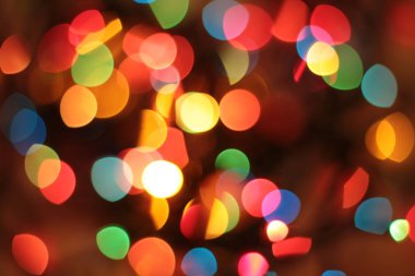 Çok renkli Garland Bokeh Noel arkaplanı