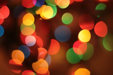 Çok renkli Garland Bokeh Noel arkaplanı