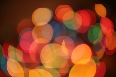 Çok renkli Garland Bokeh Noel arkaplanı