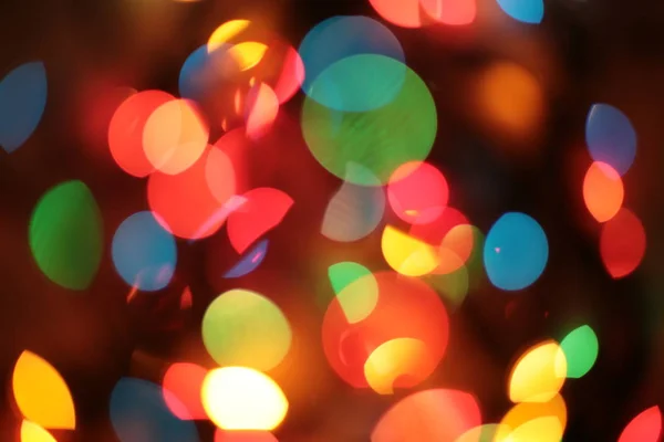 Ano Novo Guirlanda Bokeh Diferentes Cores Luzes — Fotografia de Stock