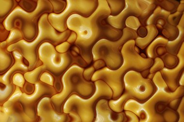 Doymuş kahverengi hardal arkaplanı, süper soyut desenlerin parlak ilginç tasarımı