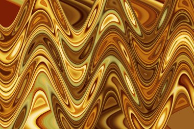 Doymuş kahverengi hardal arkaplanı, süper soyut desenlerin parlak ilginç tasarımı