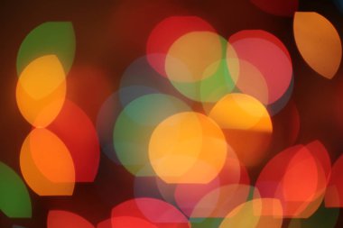 Odak dışında çok renkli zarif çelenk Bokeh Noel makro arkaplanı