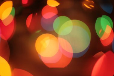 Odak dışında çok renkli zarif çelenk Bokeh Noel makro arkaplanı