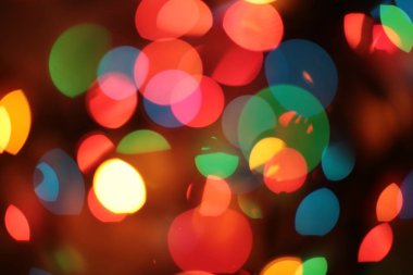 Odak dışında çok renkli zarif çelenk Bokeh Noel makro arkaplanı